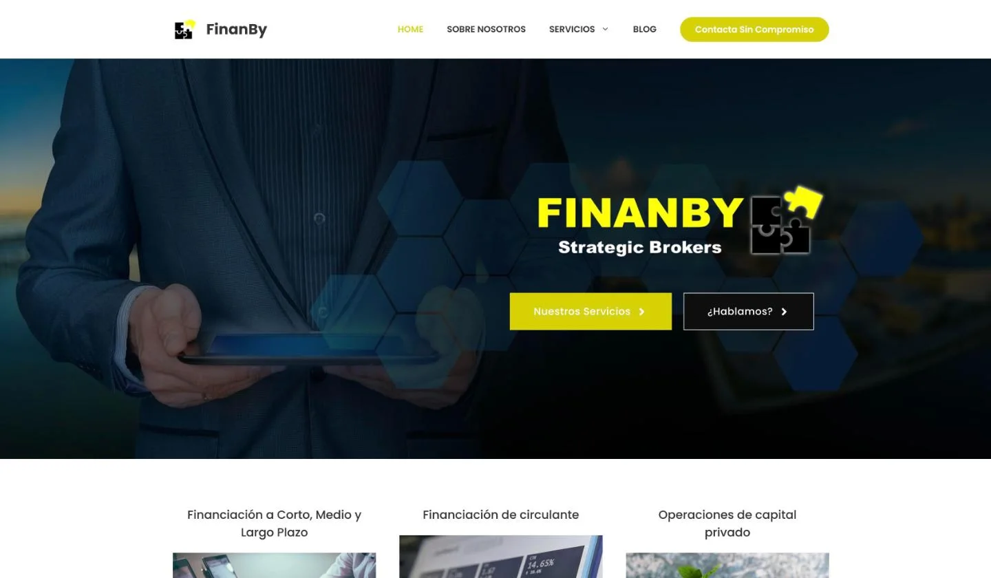 Portada de FinanBy en ordenador, antes del rediseño
