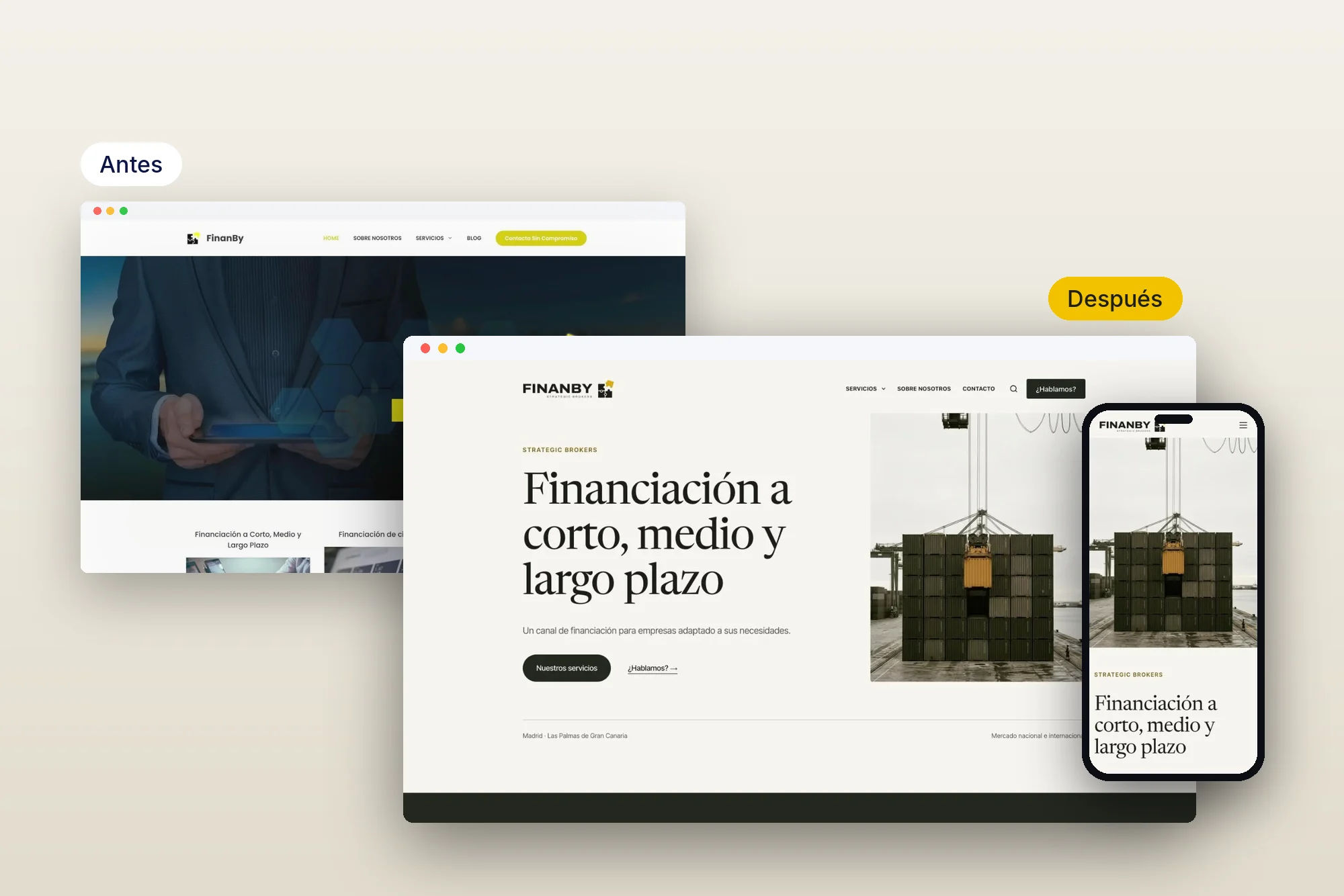 Rediseño web de FinanBy, antes y después