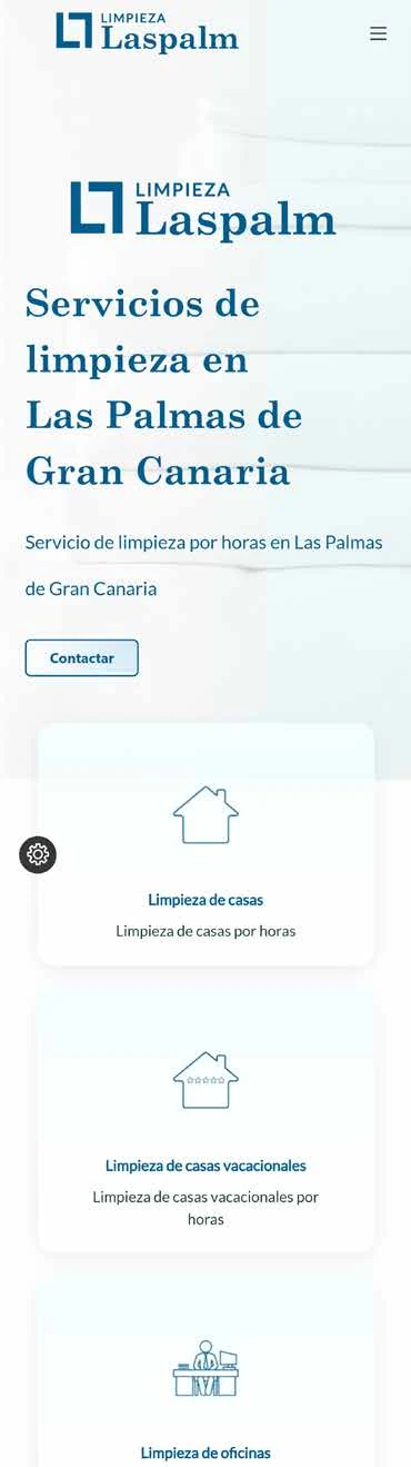 Web de Limpieza Laspalm en móvil, página completa